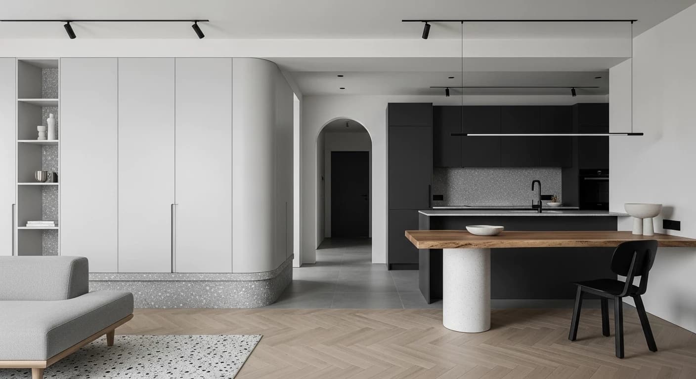 大安區現代豪宅客廳室內設計案例